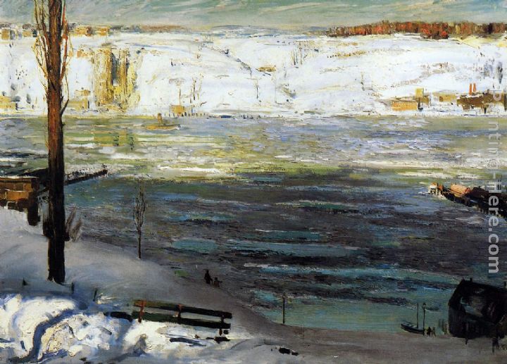 Floating Ice painting - George Wesley Bellows Floating Ice art painting